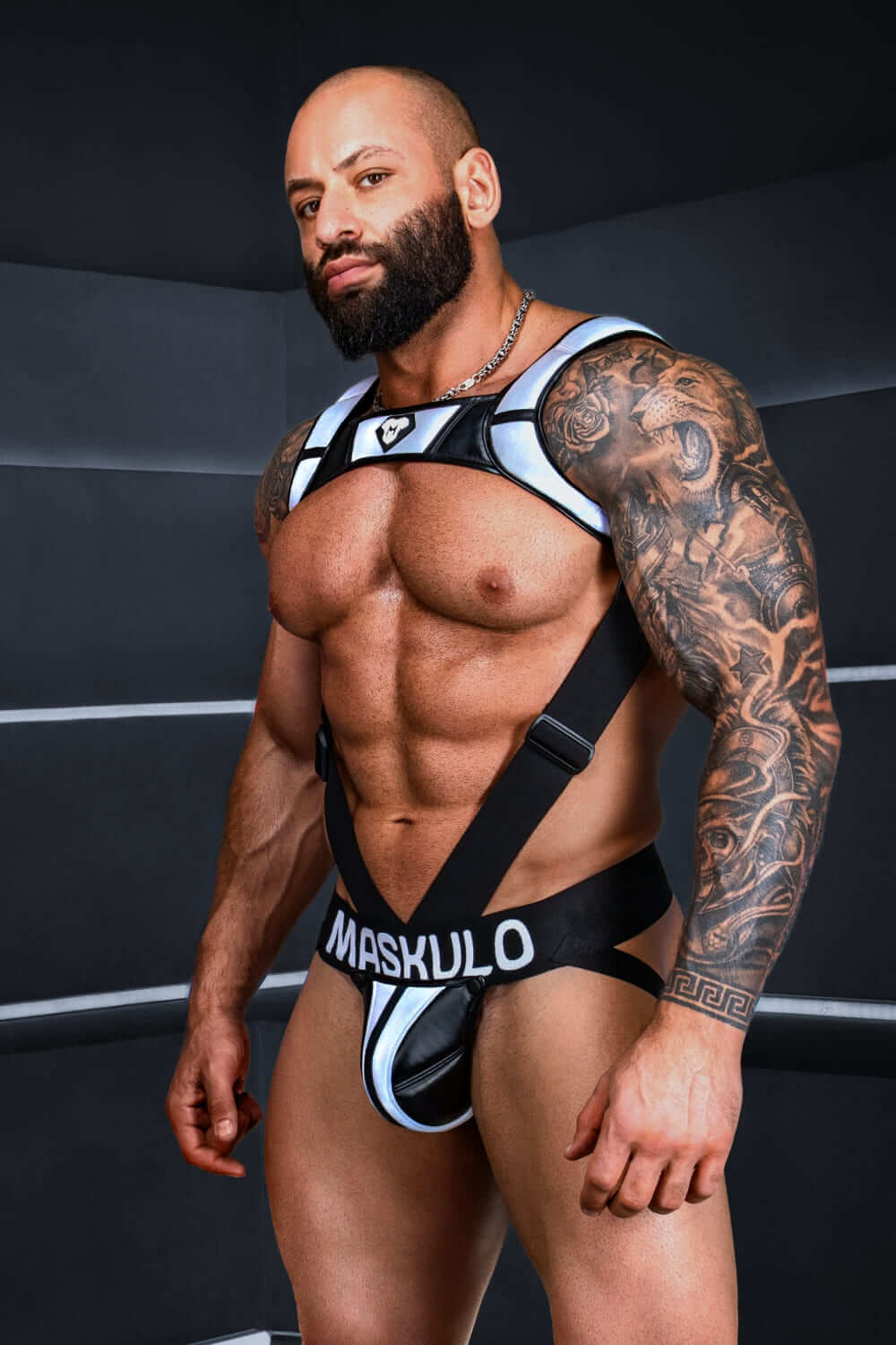 Jock 'Big Bulge'. Black+Grey 'Reflective Light'