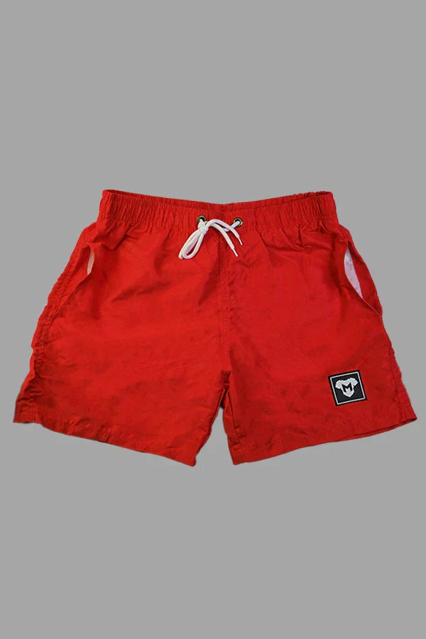 Flynn Cyclone Soft-Touch Nylon Shorts. Red