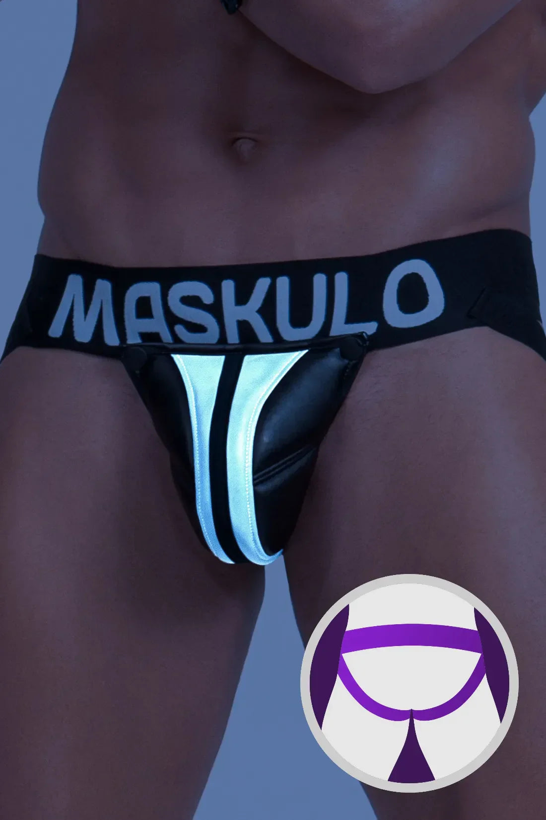 Jock 'Big Bulge'. Black and Grey Reflective Light