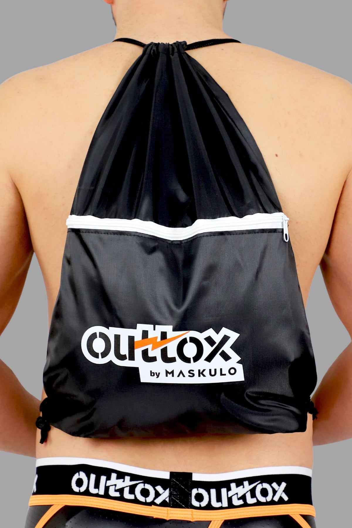 Outtox. Drawstring Bag. Black