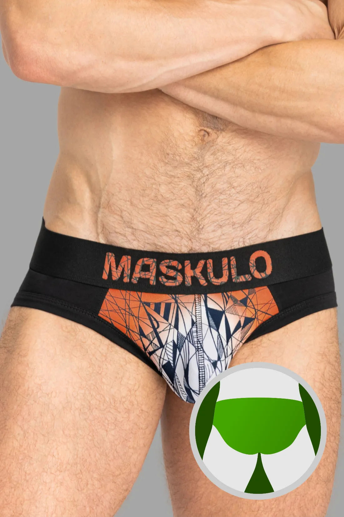 ARMOR Briefs with ART-X effect. Black and Orange