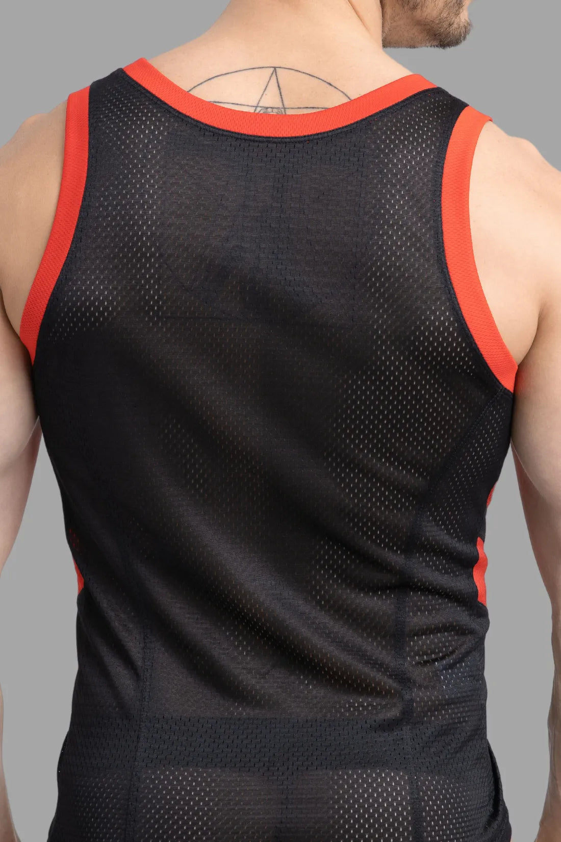 Skulla. Mesh Tank Top. Black and Red