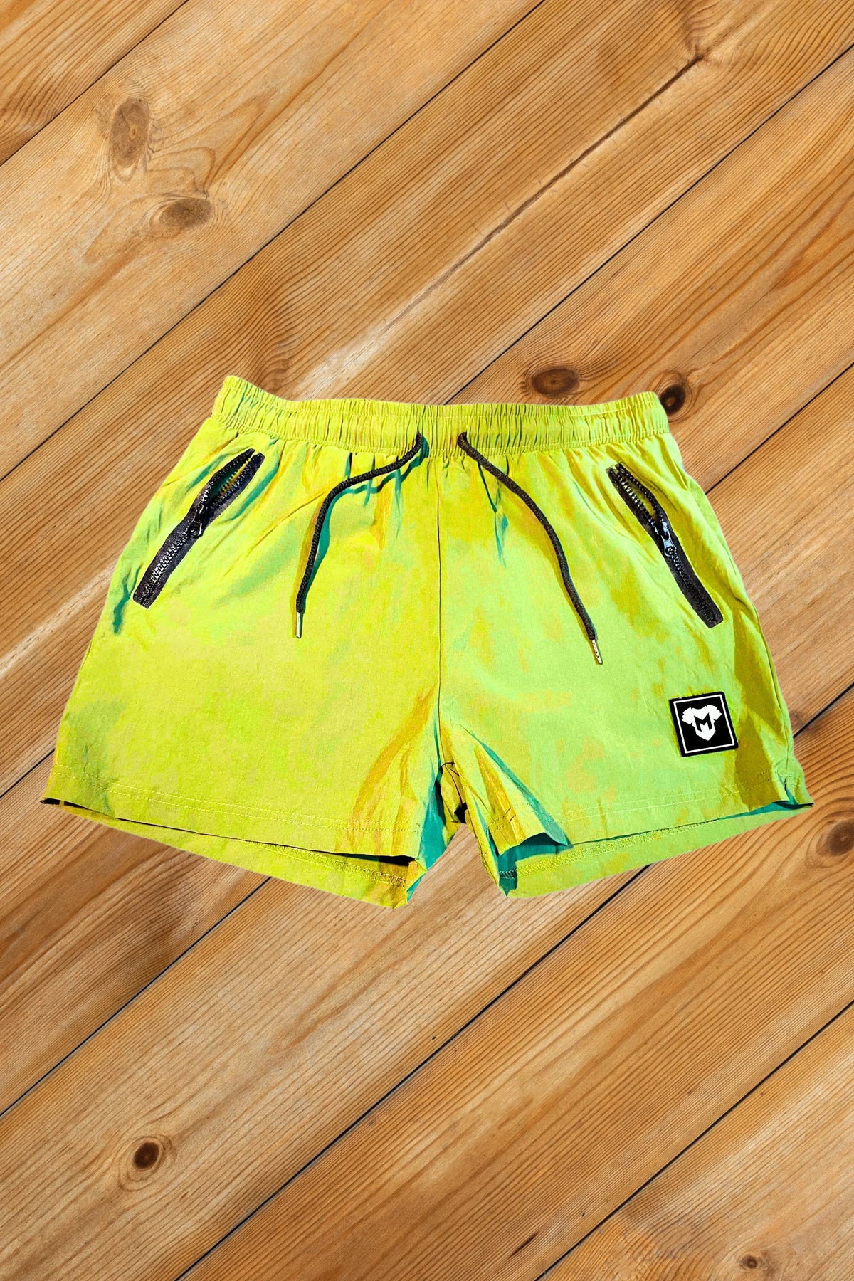 Sterling Cyclone Soft-Touch Nylon Shorts. Green Neon