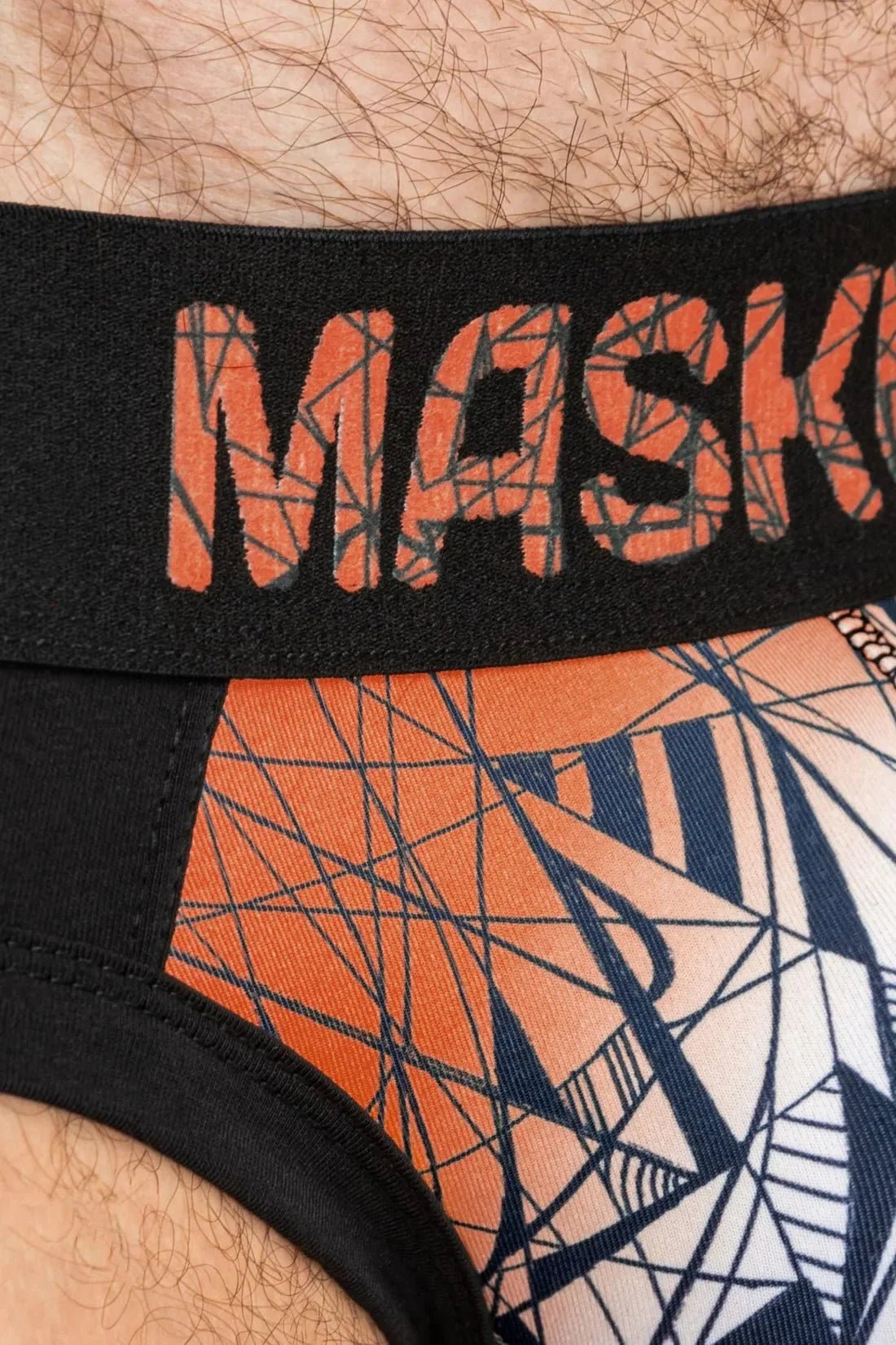 ARMOR Briefs with ART - X effect. Black and Orange - MBR144 - Y3 - Maskulo US NY FL