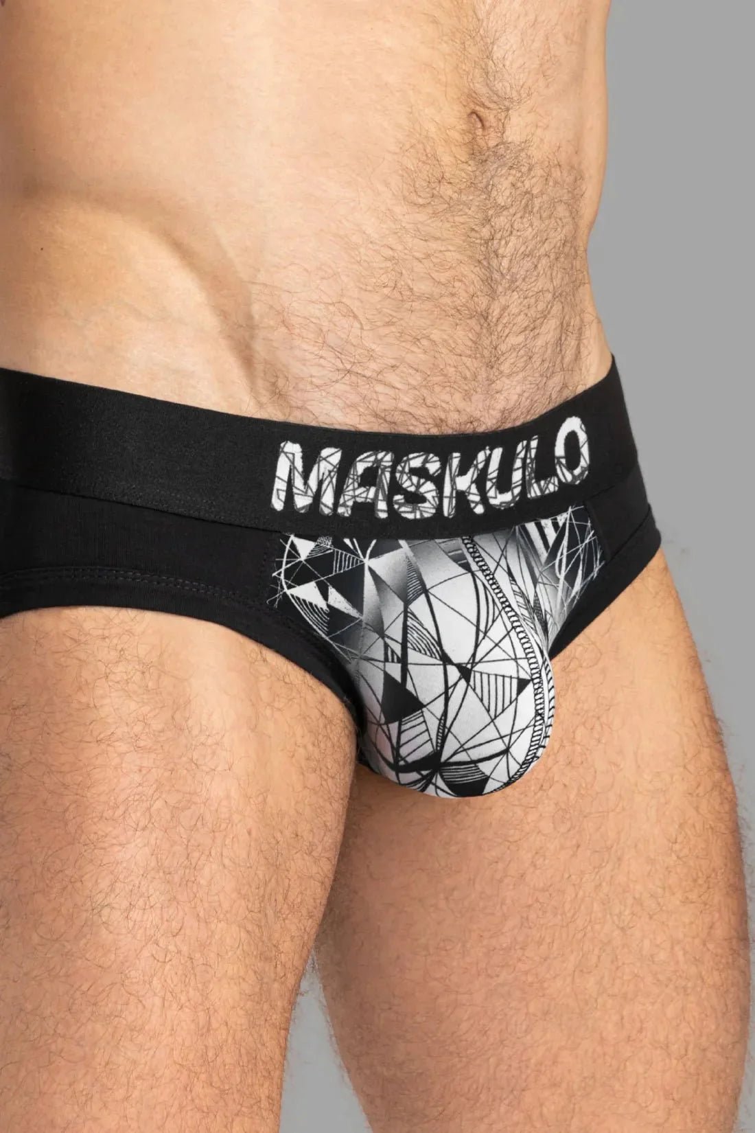 ARMOR Briefs with ART - X effect. Black and White - MBR146 - Y2 - Maskulo US NY FL