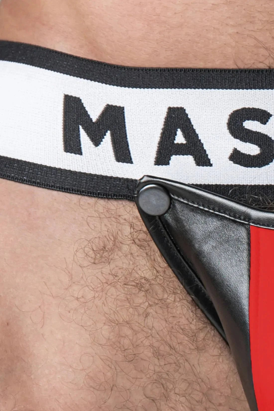 Armored. Men's Jock. Detachable Codpiece. Black and Red - MJS117-Y1 - Maskulo US NY FL