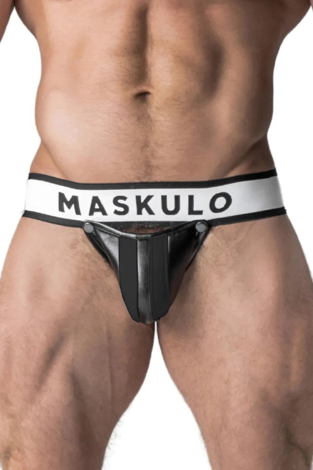 Armored. Men's Jock. Detachable Codpiece. Black and White - MJS121 - Y4 - Maskulo US NY FL