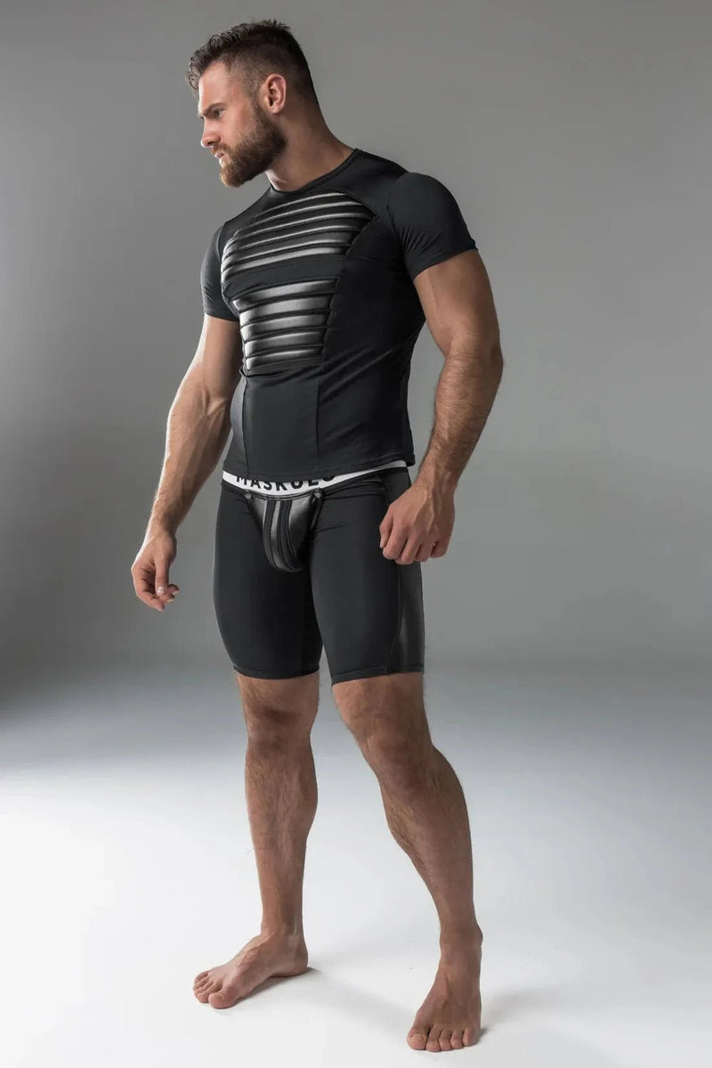 Armored. Men's T-Shirt. Spandex. Front Pads. Black - MTP104 - Y1 - Maskulo US NY FL