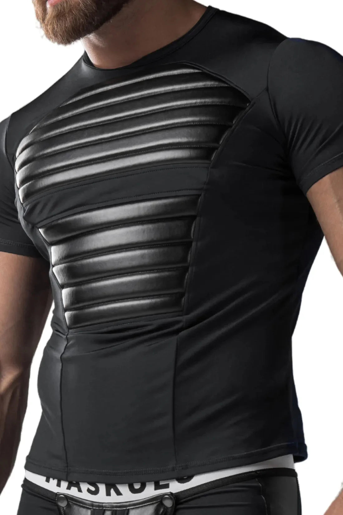 Armored. Men's T-Shirt. Spandex. Front Pads. Black - MTP104 - Y1 - Maskulo US NY FL