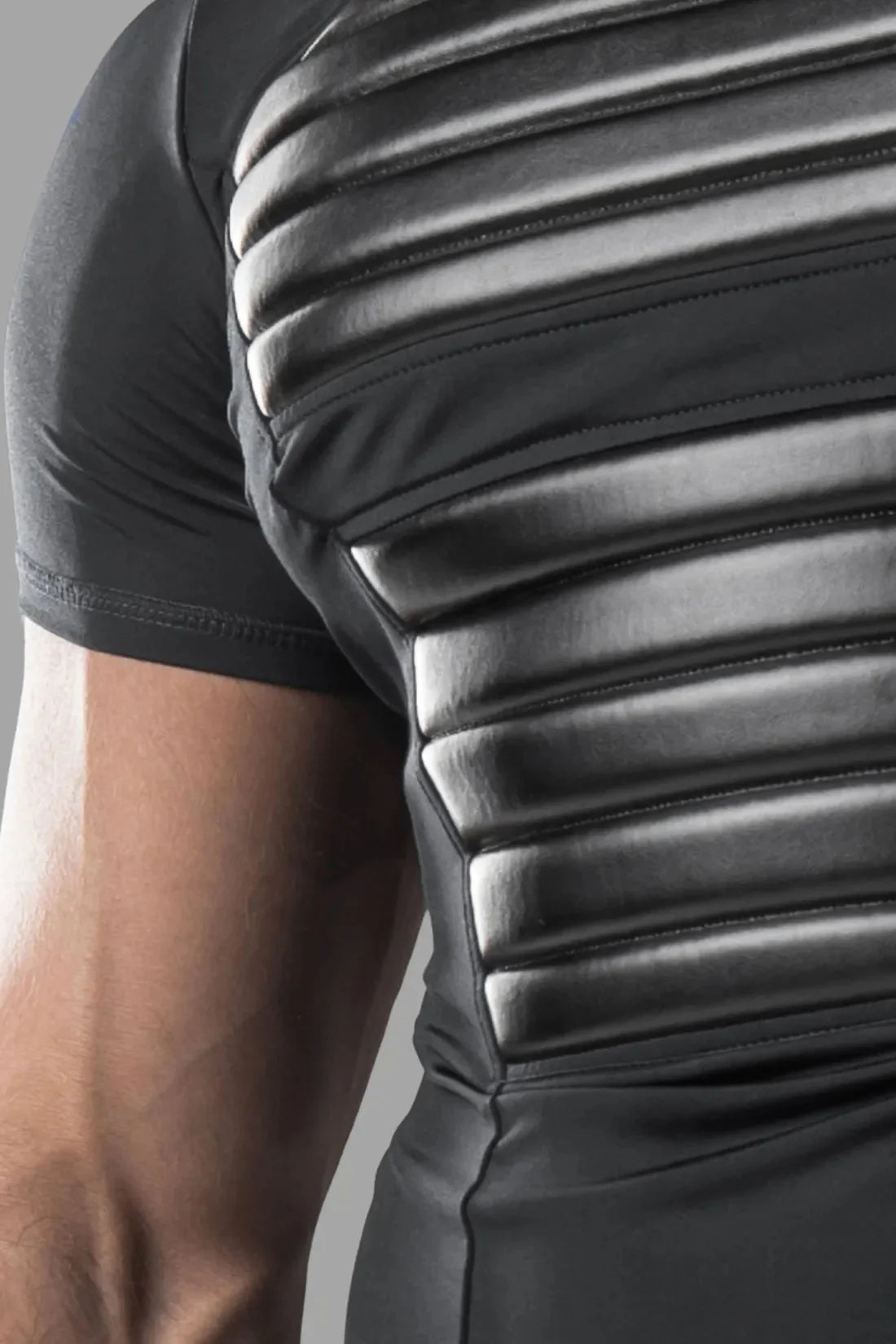 Armored. Men's T-Shirt. Spandex. Front Pads. Black - MTP104 - Y1 - Maskulo US NY FL