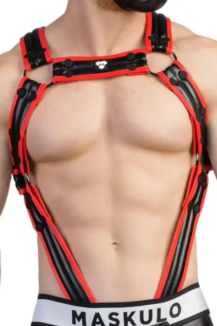 Armored Next. Body Harness. Black and Red - MHR109 - Y4 - Maskulo US NY FL