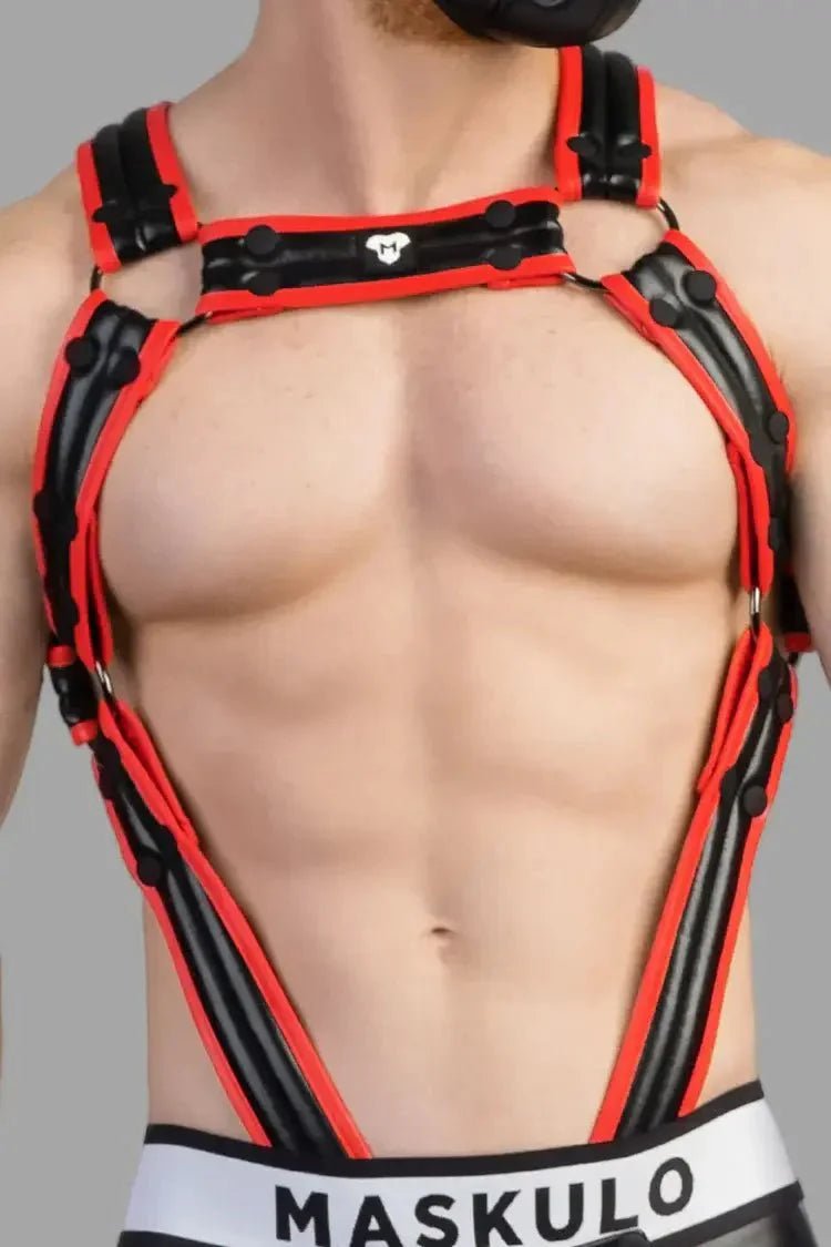 Armored Next. Body Harness. Black and Red - MHR109 - Y4 - Maskulo US NY FL