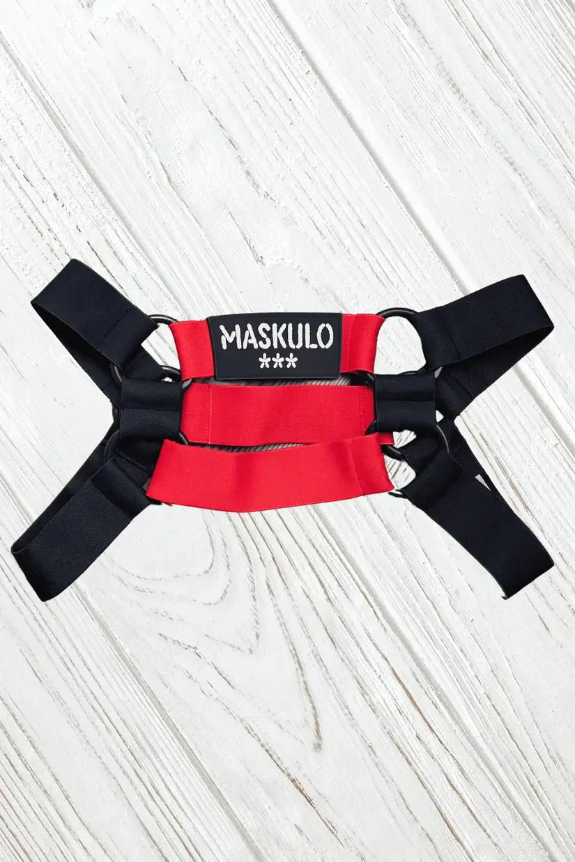 Blake Tropix. Elastic Bulldog Harness. Red - MHR212 - Y1 - Maskulo US NY FL