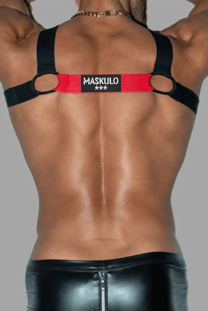 Blake Tropix. Elastic Bulldog Harness. Red - MHR212 - Y1 - Maskulo US NY FL