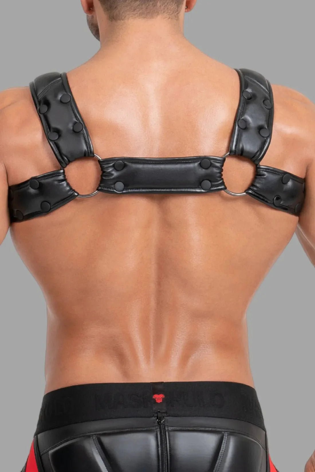 Body Harness with Push - up Effect. Black and Red - MHR119 - Y5 - Maskulo US NY FL