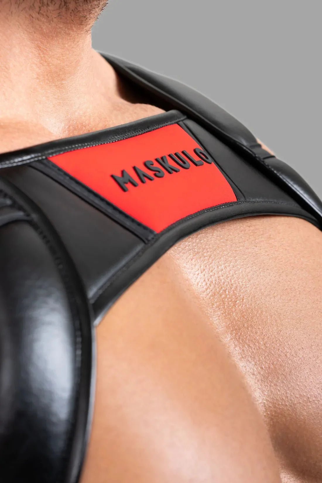 Body Harness with Push - up Effect. Black and Red - MHR119 - Y5 - Maskulo US NY FL