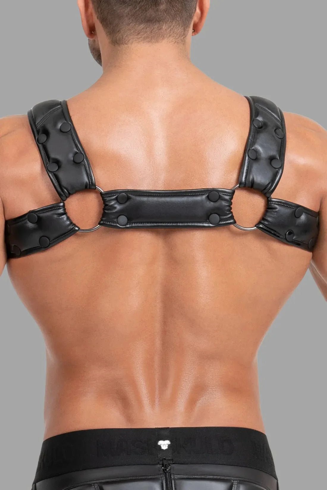 Body Harness with Push - up Effect. XXL size. Black and White - MHR120 - Y5 - Maskulo US NY FL