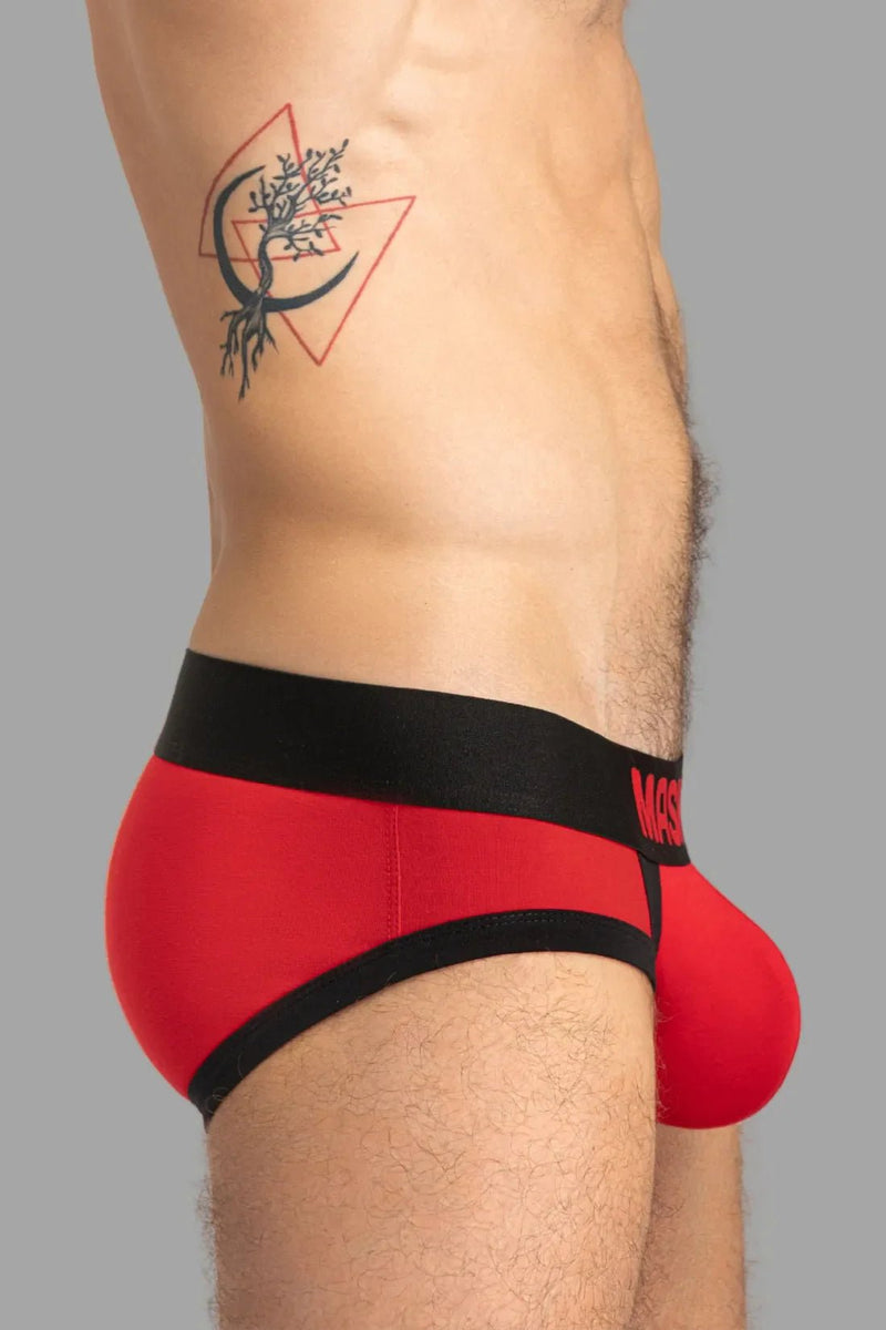CAPTAIN - A Briefs with O - Inside - POUCH. Red and Black - MBR142 - Y3 - Maskulo US NY FL