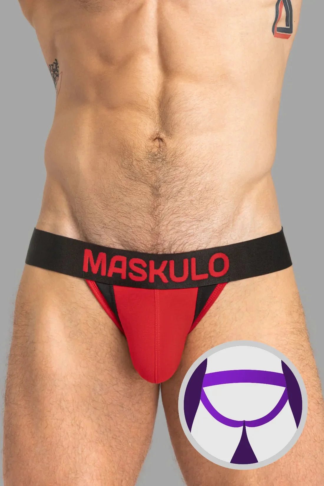 Captain - A Jock O - INSIDE - POUCH. Red and Black - MJS154 - Y3 - Maskulo US NY FL