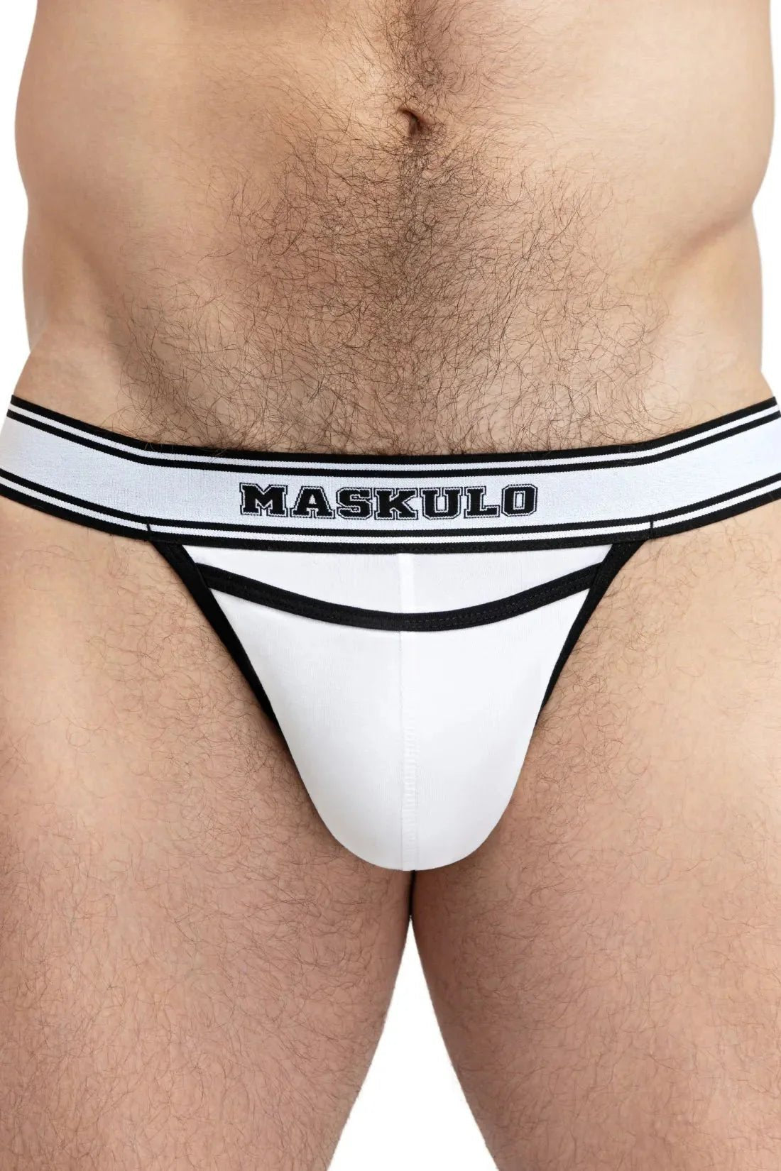 College Cotton Jock. White and Black - MJS136 - Y4 - Maskulo US NY FL