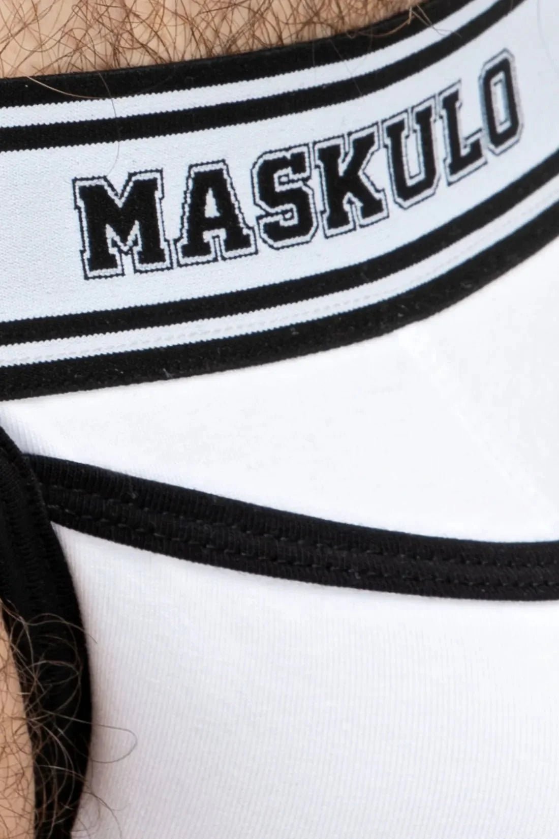 College Cotton Jock. White and Black - MJS136 - Y4 - Maskulo US NY FL
