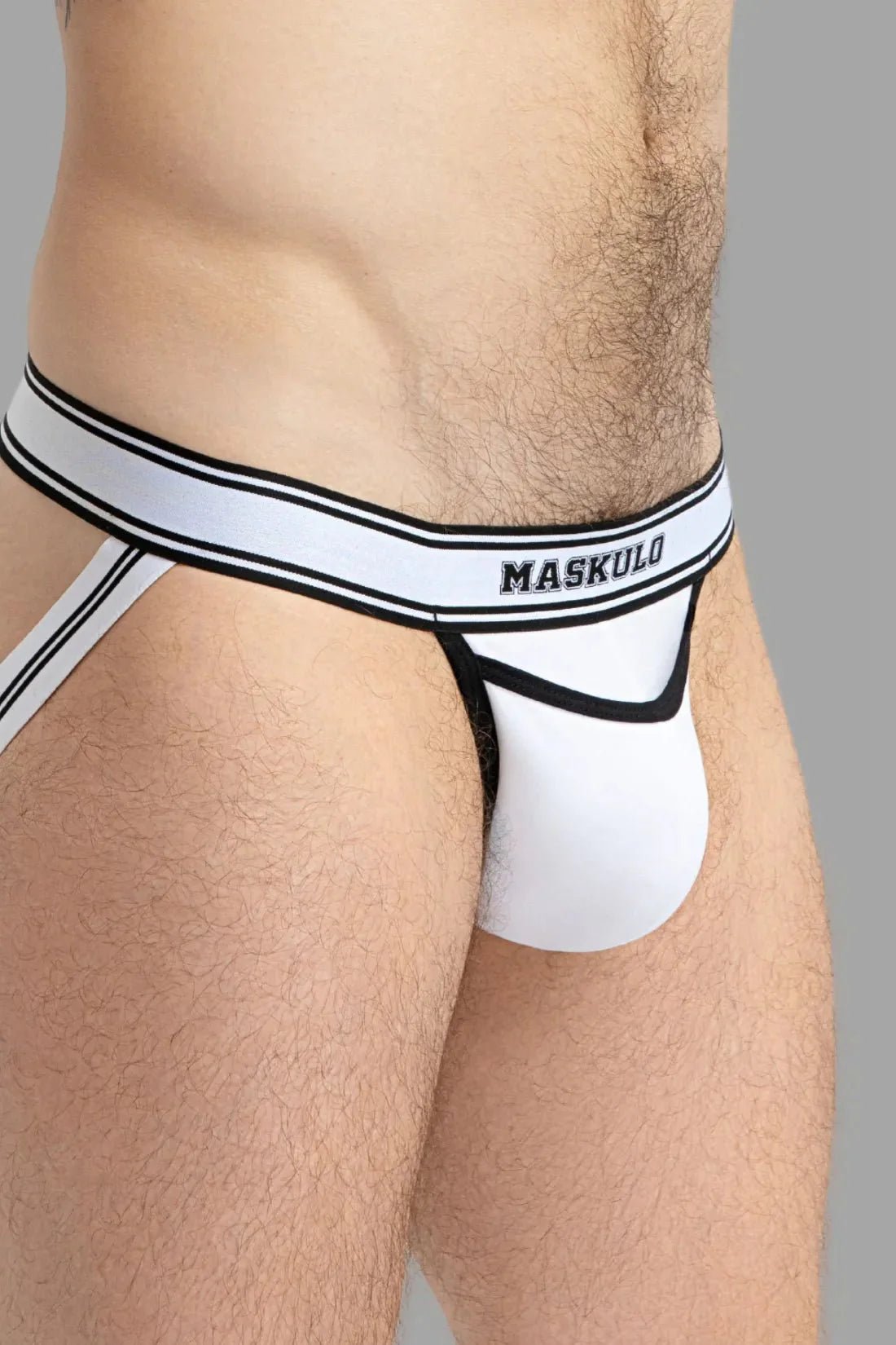 College Cotton Jock. White and Black - MJS136 - Y4 - Maskulo US NY FL