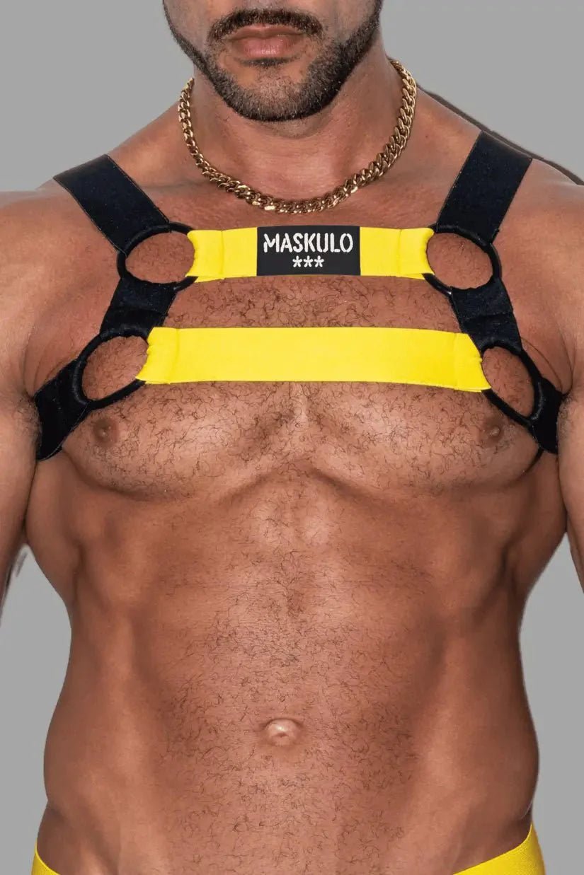 Conrad Tropix. Elastic Bulldog Harness. Yellow - MHR211 - Y1 - Maskulo US NY FL