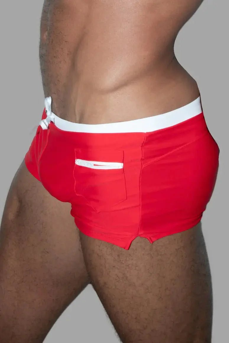 Derek Chase. Club Shorts with Pocket. Red + White - MSH259 - Y2 - Maskulo US NY FL