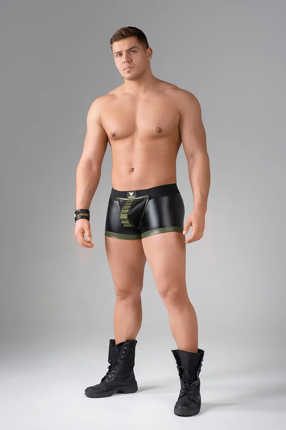 EnForce. Shot Belt Codpiece Trunks. Zipped Rear - MTR106-Y1 - Maskulo US NY FL