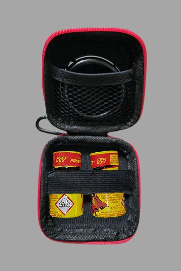 Jax Wanderlust. Mini Zip - Case with Carabiner. Black + Red - MCS103 - YX - Maskulo US NY FL