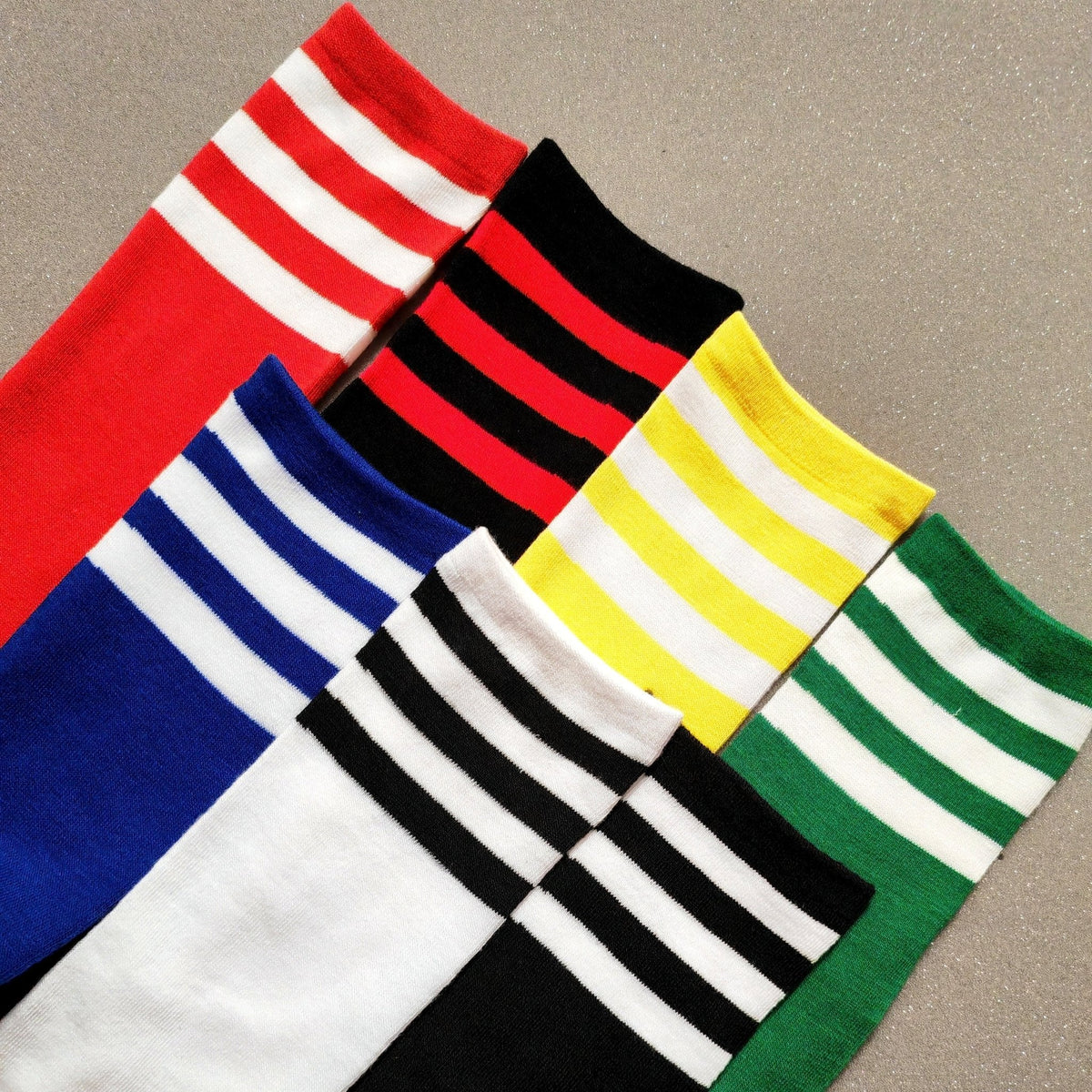 Long Socks. Green + White Stripes - MSC123 - YX - Maskulo US NY FL