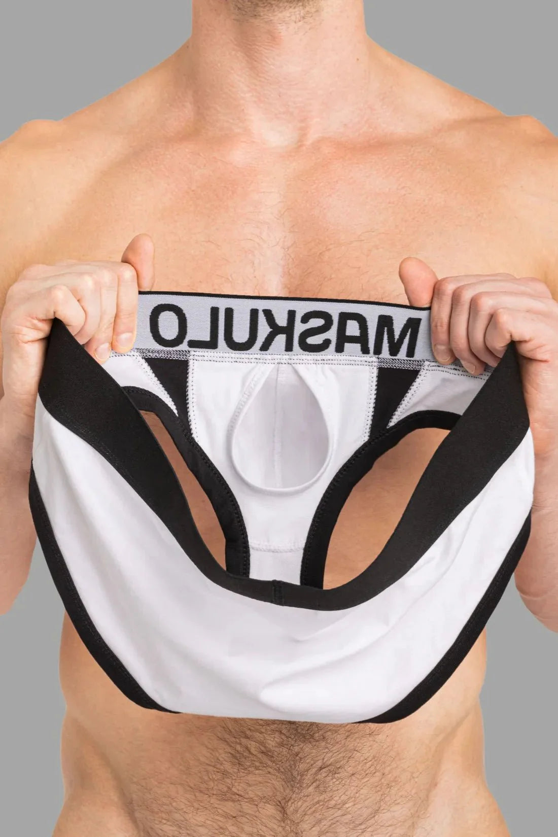 CAPTAIN - A Briefs with O - Inside - POUCH. White and Black - Maskulo - MBR140 - Y3 - Maskulo Global (EU) Store