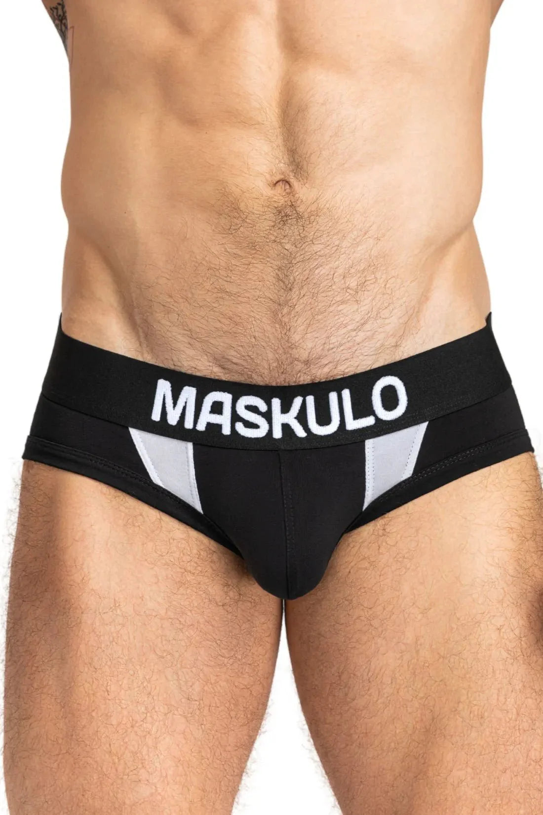 CAPTAIN - A Briefs with O - Inside - POUCH. Black and White - Maskulo - MBR143 - Y3 - Maskulo Global (EU) Store