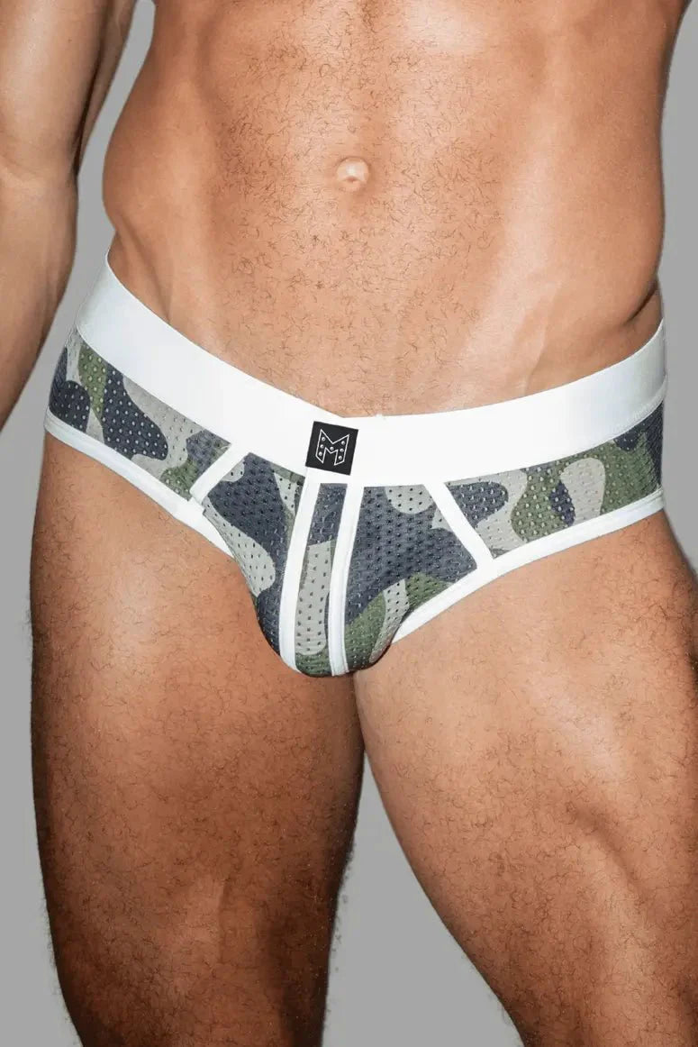 Ian Steelguard Mesh Briefs. Camouflage + White - Maskulo - MBR186 - Y2 - Maskulo Global (EU) Store