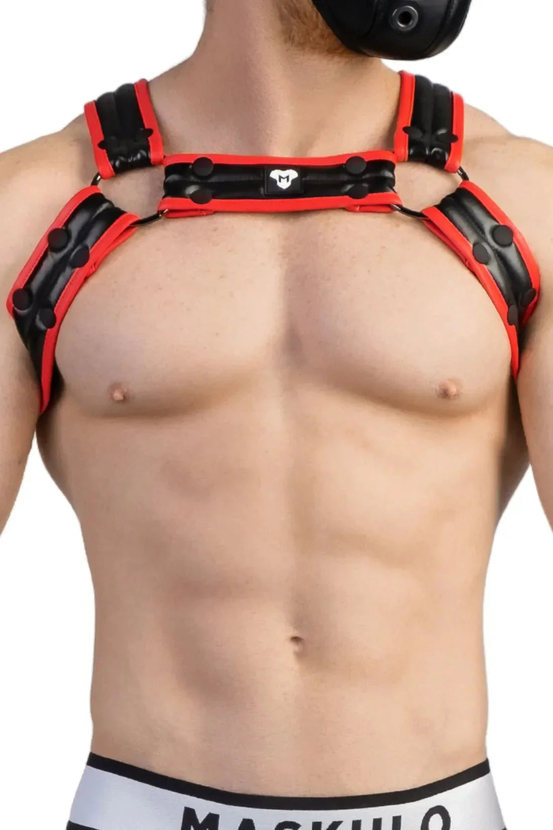 Armored Next. Men's Bulldog Harness. Red and Black - Maskulo - MHR106 - Y5 - Maskulo Global (EU) Store