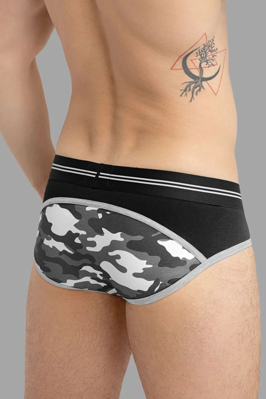 Military Briefs with Lifter. Black and Grey - MBR128 - Y3 - Maskulo US NY FL