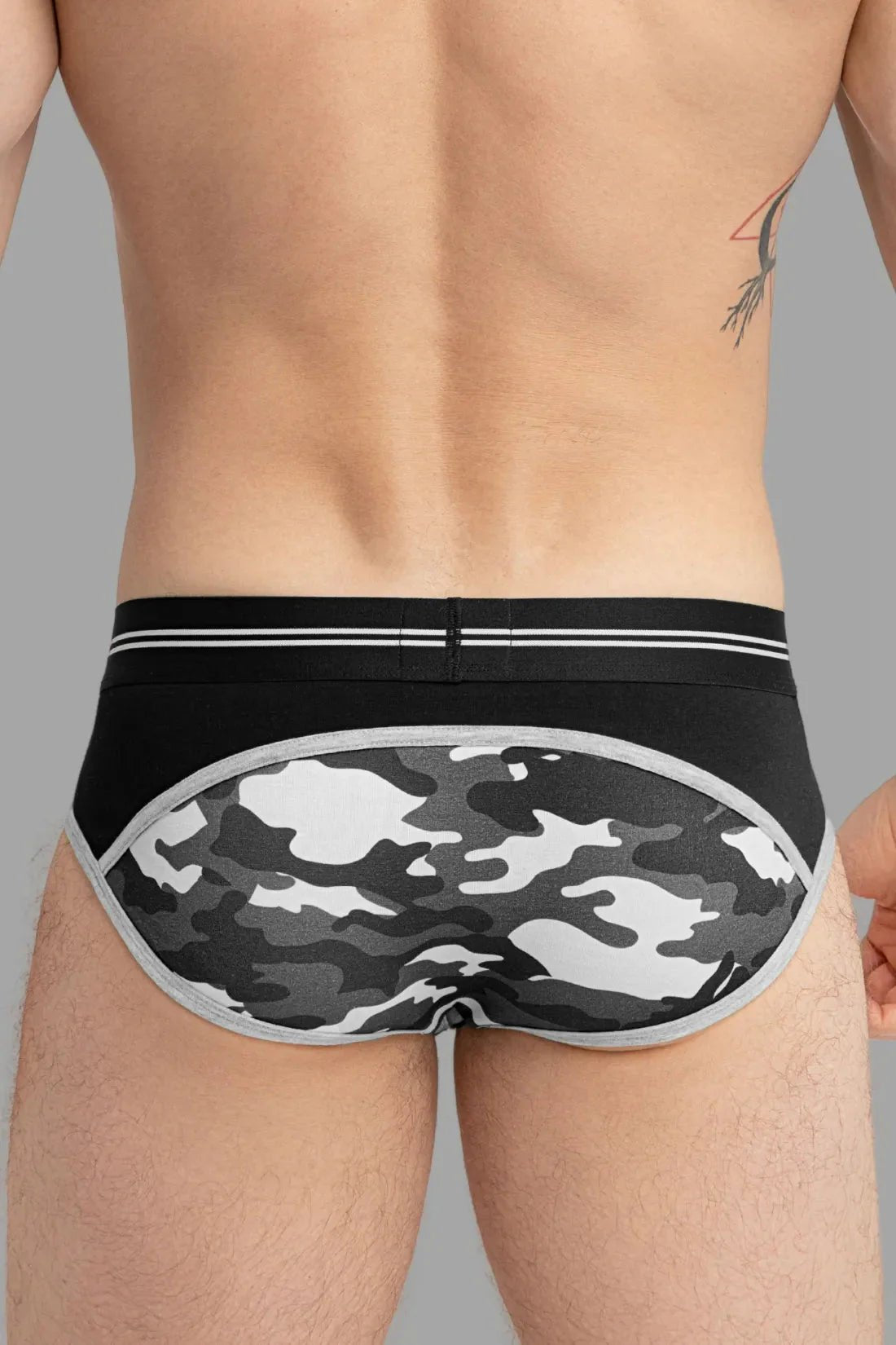 Military Briefs with Lifter. Black and Grey - MBR128 - Y3 - Maskulo US NY FL