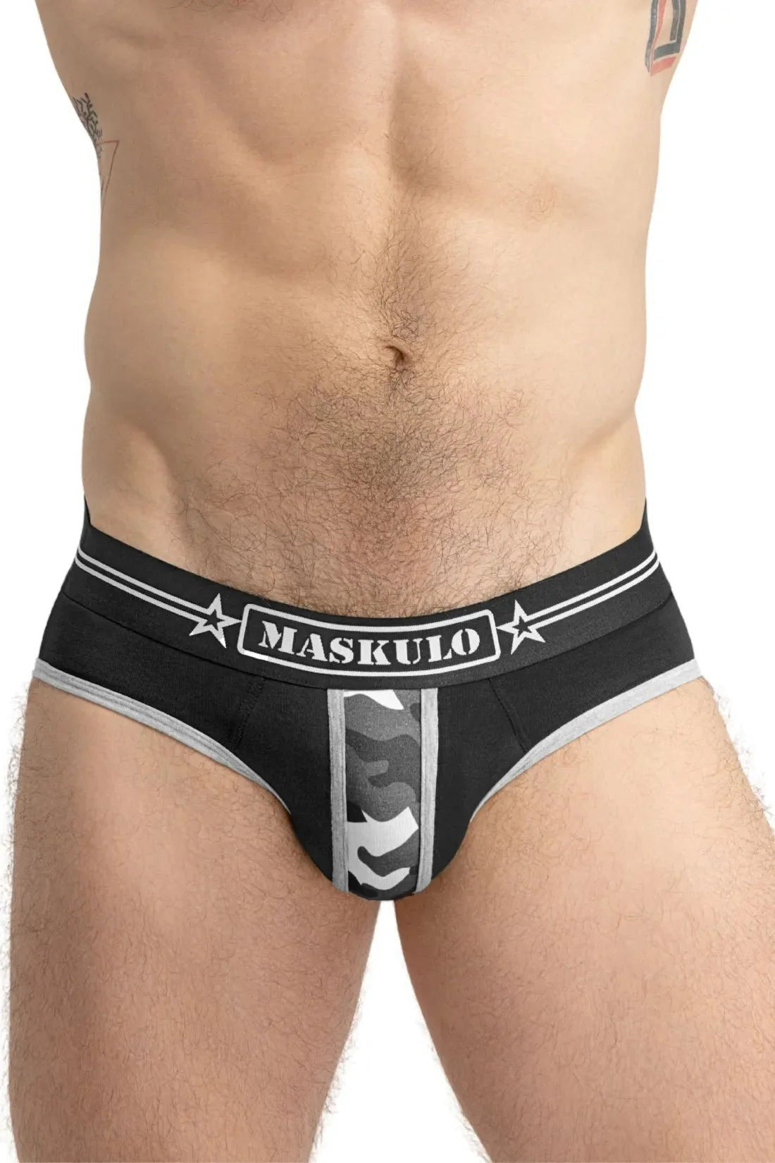 Military Briefs with Lifter. Black and Grey - MBR128 - Y3 - Maskulo US NY FL