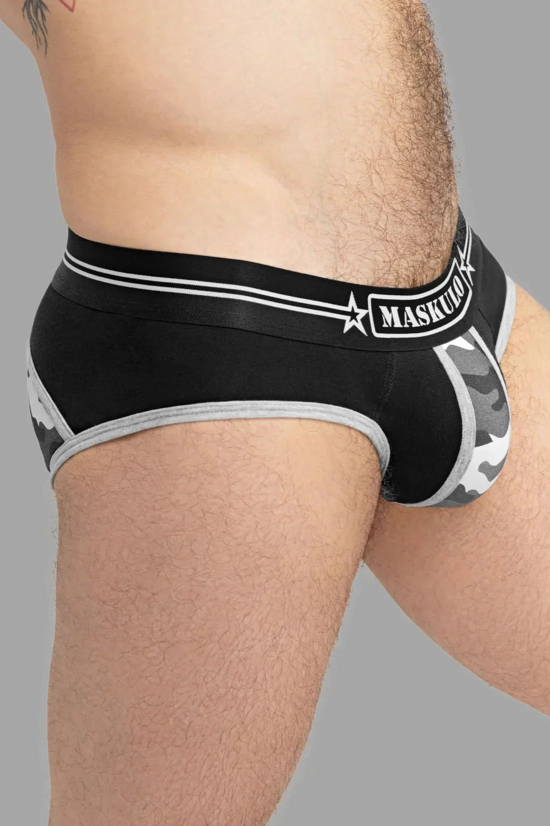 Military Briefs with Lifter. Black and Grey - MBR128 - Y3 - Maskulo US NY FL