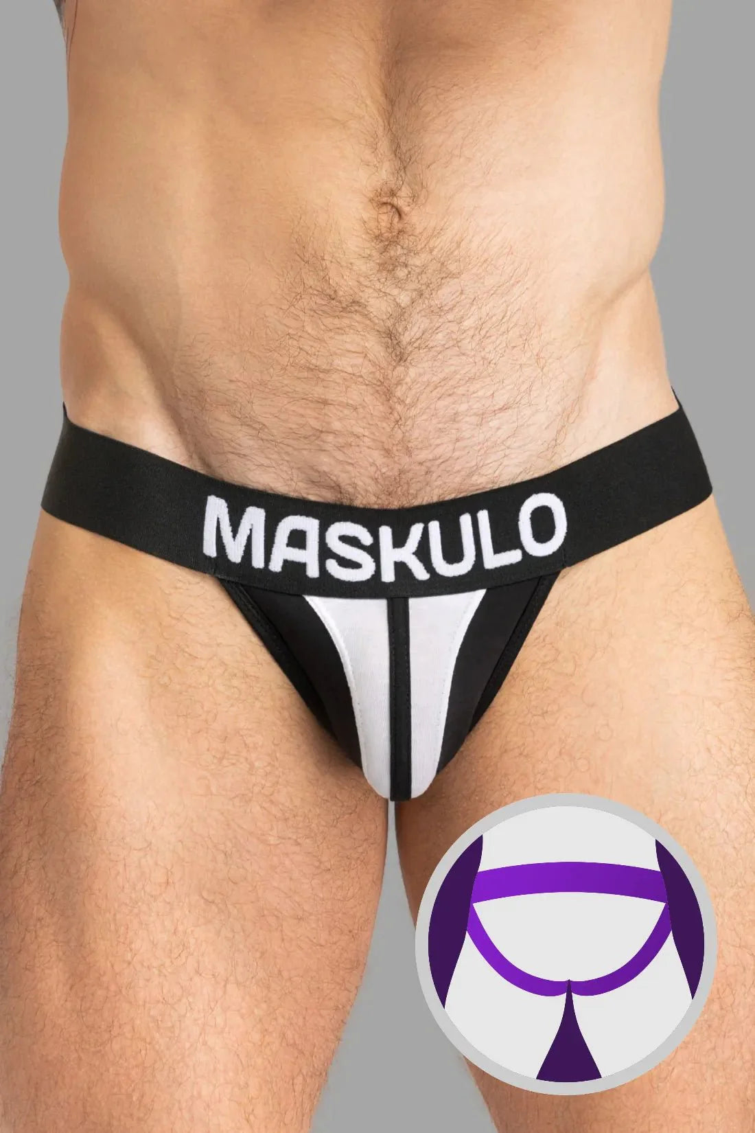 TIGER Jock with POUCH - SNAP. Black and White - Maskulo - MJS151 - Y2 - Maskulo Global (EU) Store