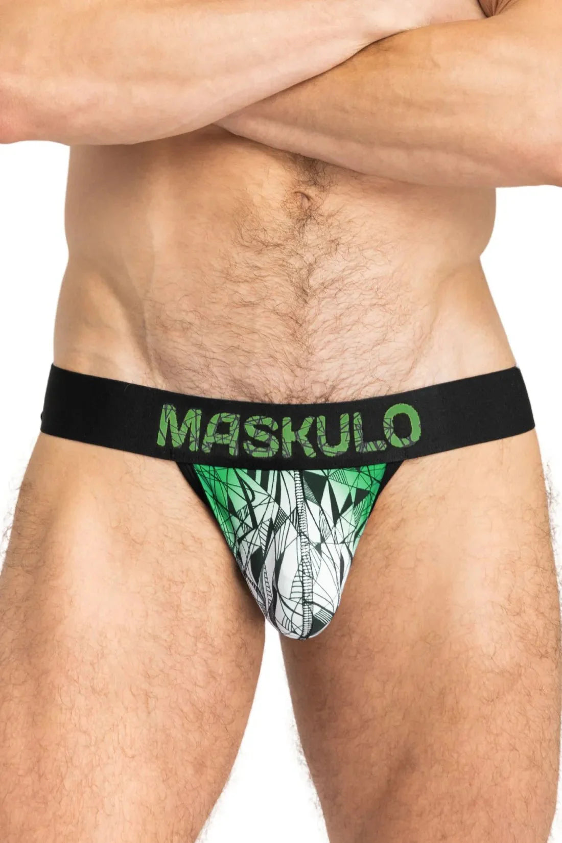 ARMOR Jock with ART - X effect. Black and Green - Maskulo - MJS157 - Y2 - Maskulo Global (EU) Store