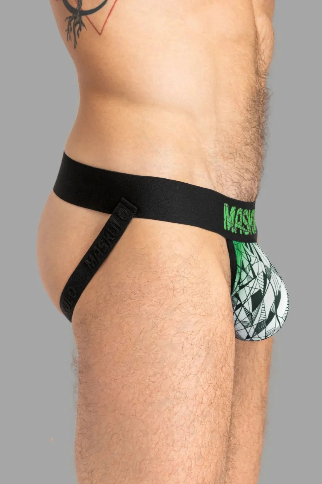 ARMOR Jock with ART - X effect. Black and Green - Maskulo - MJS157 - Y2 - Maskulo Global (EU) Store