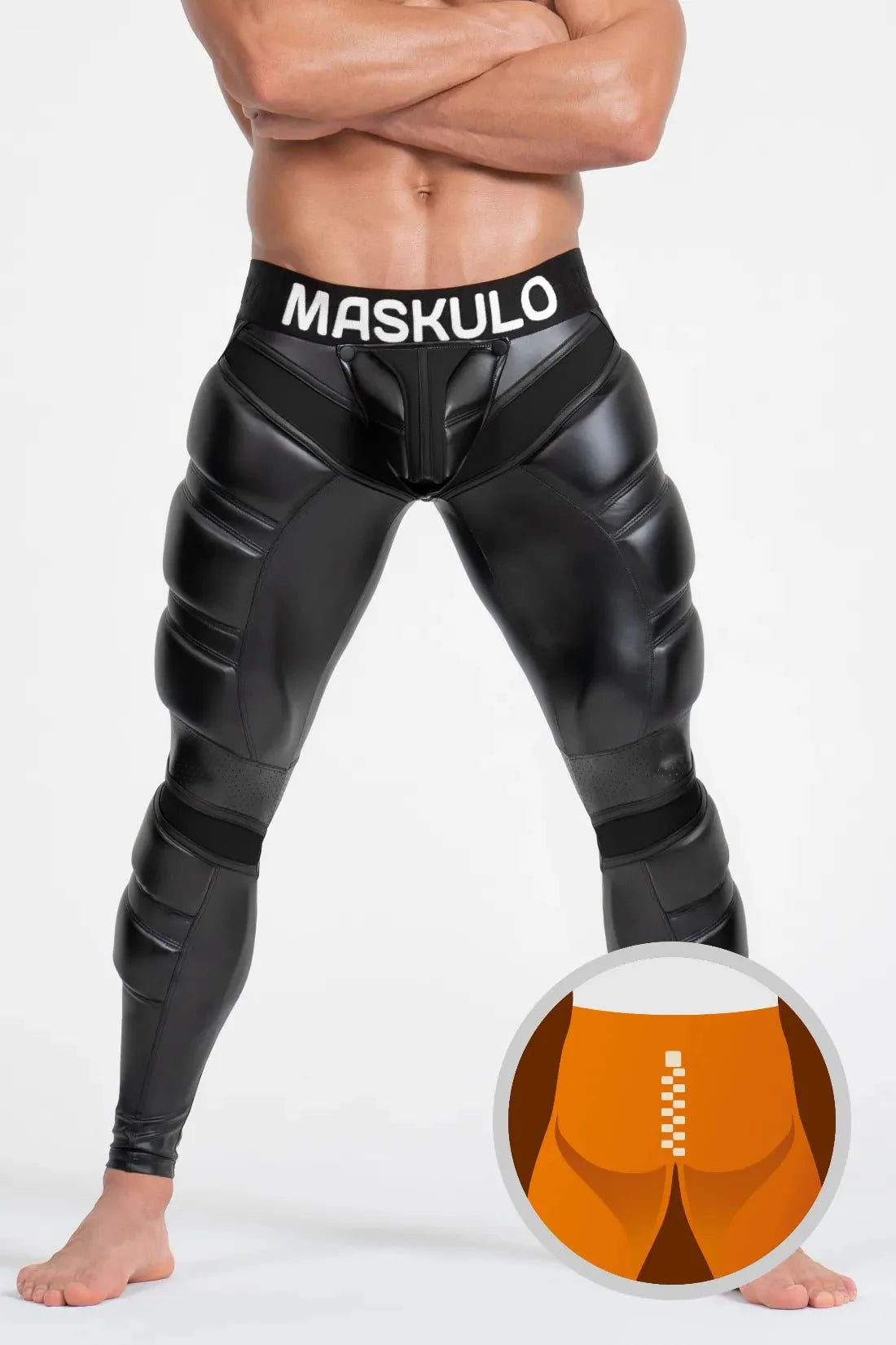 Leggings 'Big Bulge'. Black - Maskulo - MLG107 - Y1 - Maskulo Global (EU) Store