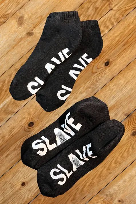 "SLAVE" Ankle Socks. Black + White - Maskulo - MSC108 - YX - Maskulo Global (EU) Store