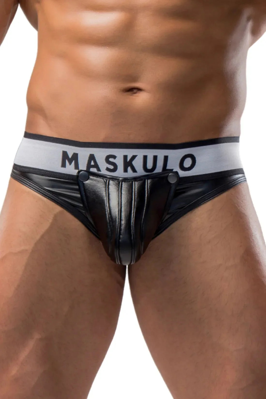 Armored. Men's Thongs. Detachable Codpiece. Black - Maskulo - MTN101 - Y5 - Maskulo Global (EU) Store