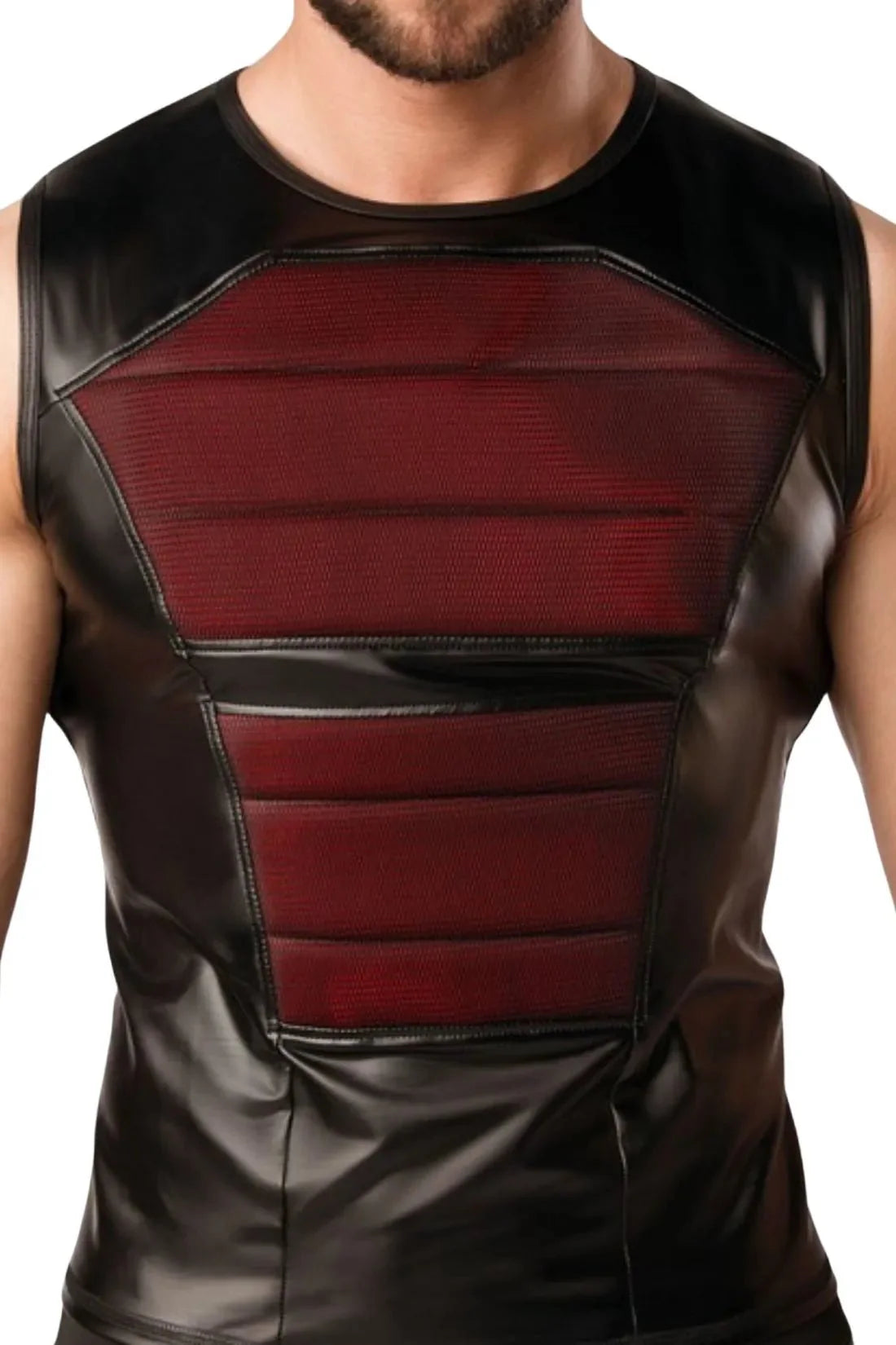 Armored. Color - Under. Men's Tank Top. Front Pads. Black and Red - Maskulo - MTP101 - Y1 - Maskulo Global (EU) Store