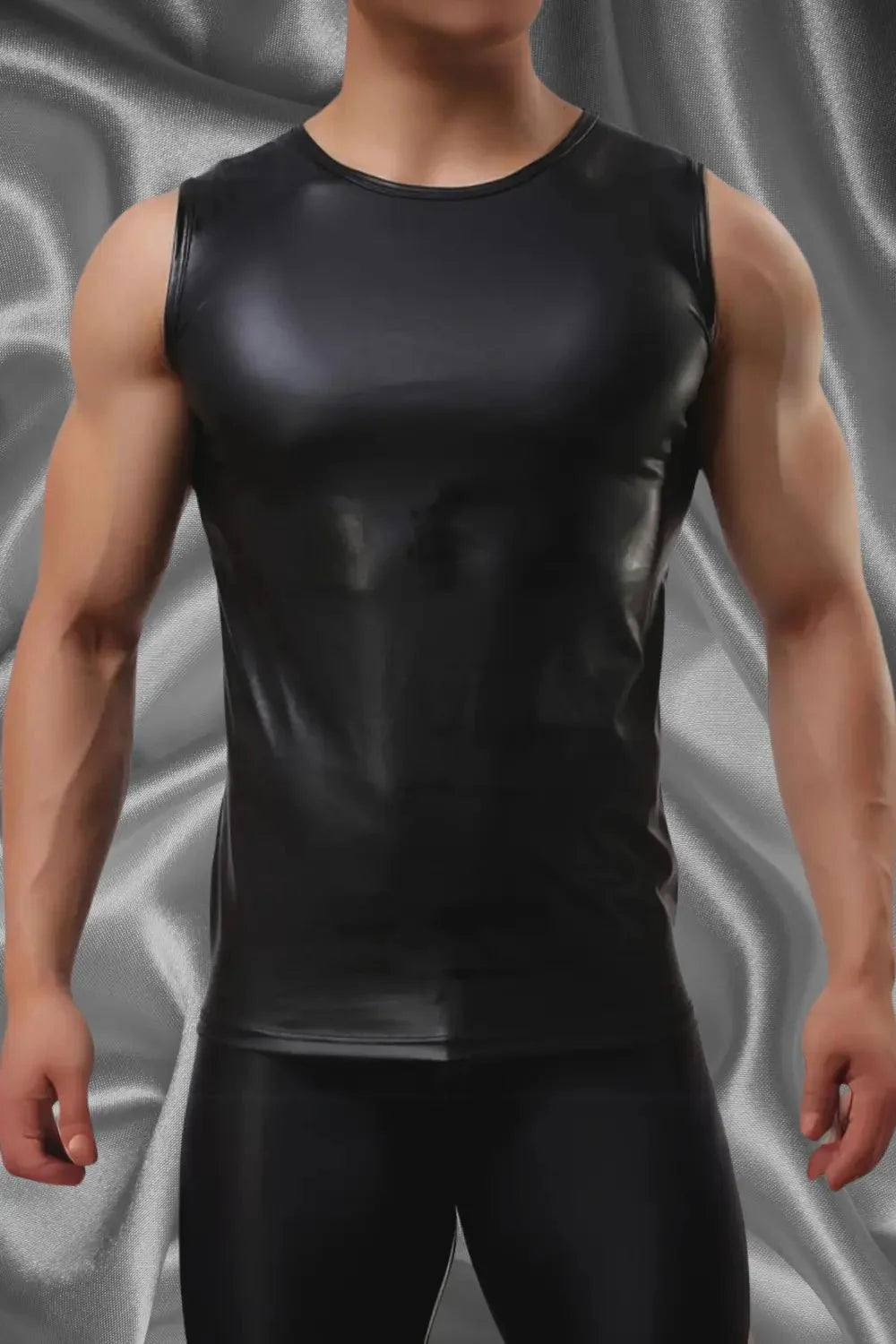 Rod Steelbod Sleeveless Top. Black PU Leather - Maskulo - MTP176 - Y5 - Maskulo Global (EU) Store