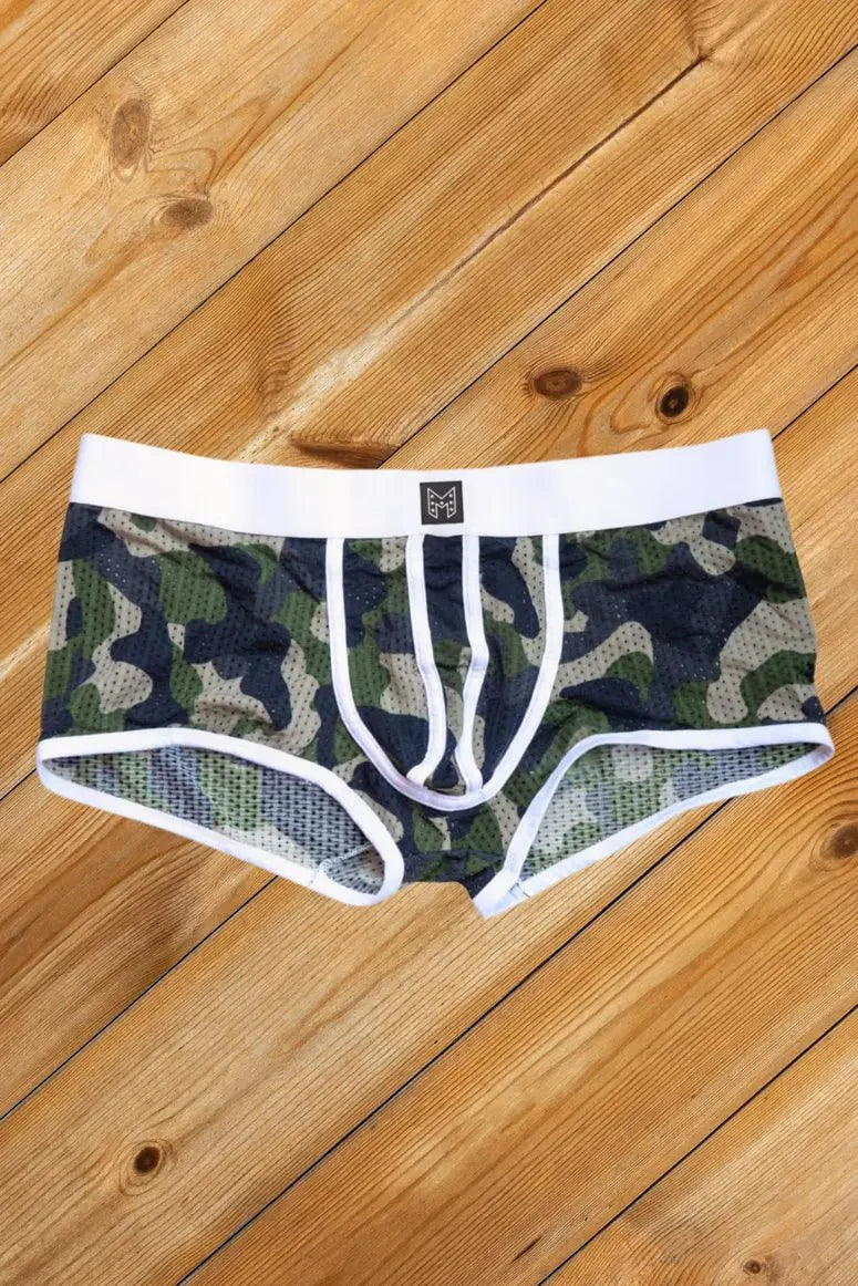 Jim Steelguard Mesh Trunks. Camouflage + White - Maskulo - MTR152 - Y2 - Maskulo Global (EU) Store