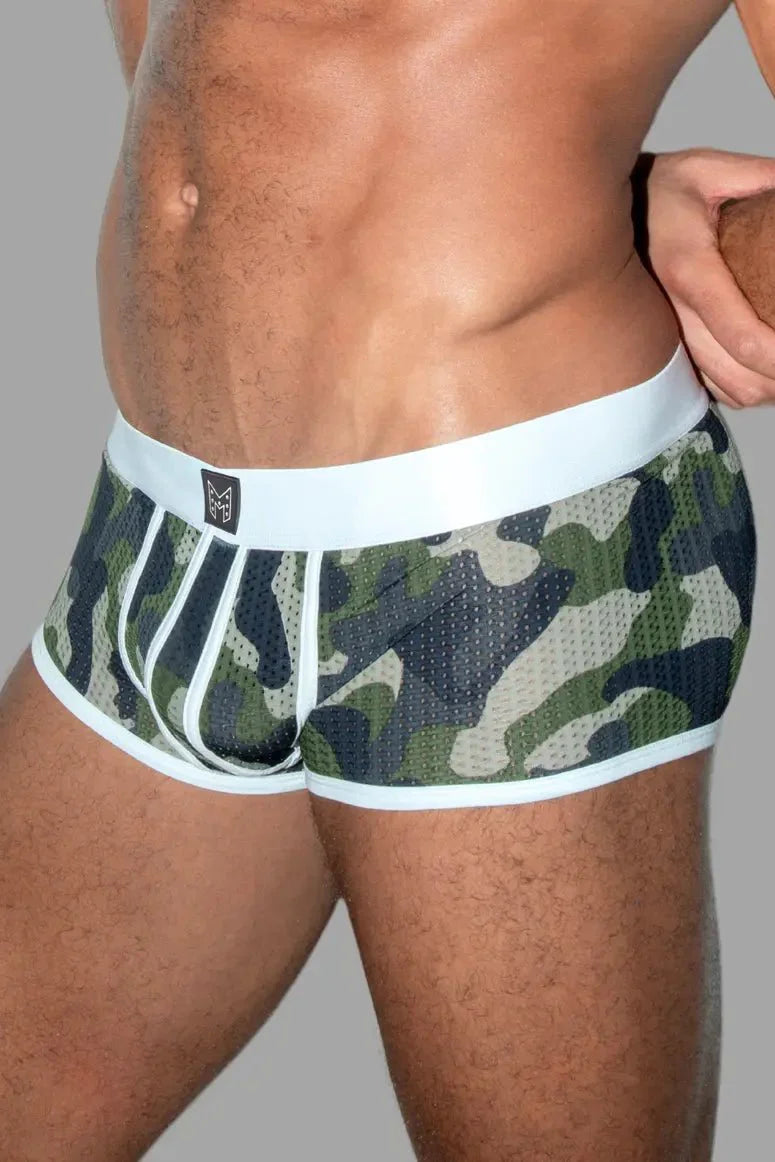 Jim Steelguard Mesh Trunks. Camouflage + White - Maskulo - MTR152 - Y2 - Maskulo Global (EU) Store