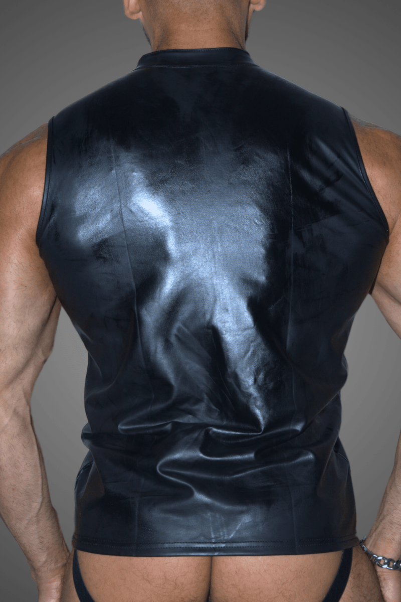 Orlando Ironbod PU leather Zip - vest. Black - MTP178 - Y1 - Maskulo US NY FL